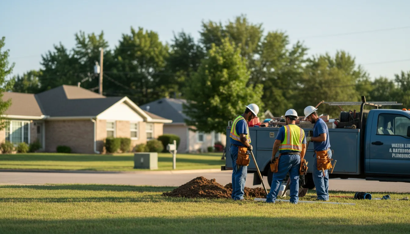 Residential water line and bathroom plumbing service in Campbell, NE